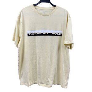 American Eagle Graphic Shirt Men XL Light Yellow Standard Fit N.Y. City USA 1977